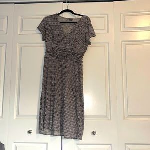 Ann Taylor Petites Size 10 brown and white dress